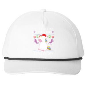 All I Want For Christmas Is A Unicorn Ugly Christmas Gift Snapback Five-Panel Rope Hat