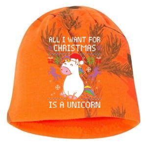 All I Want For Christmas Is A Unicorn Ugly Christmas Gift Kati - Camo Knit Beanie