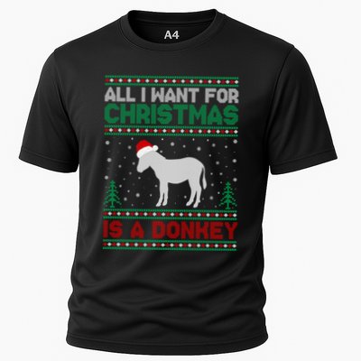 All I Want For Xmas Is A Donkey Ugly Christmas Sweater Gift Performance Shirt
