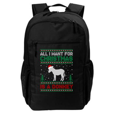 All I Want For Xmas Is A Donkey Ugly Christmas Sweater Gift Backpack