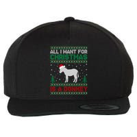 All I Want For Xmas Is A Donkey Ugly Christmas Sweater Gift Wool Snapback Cap