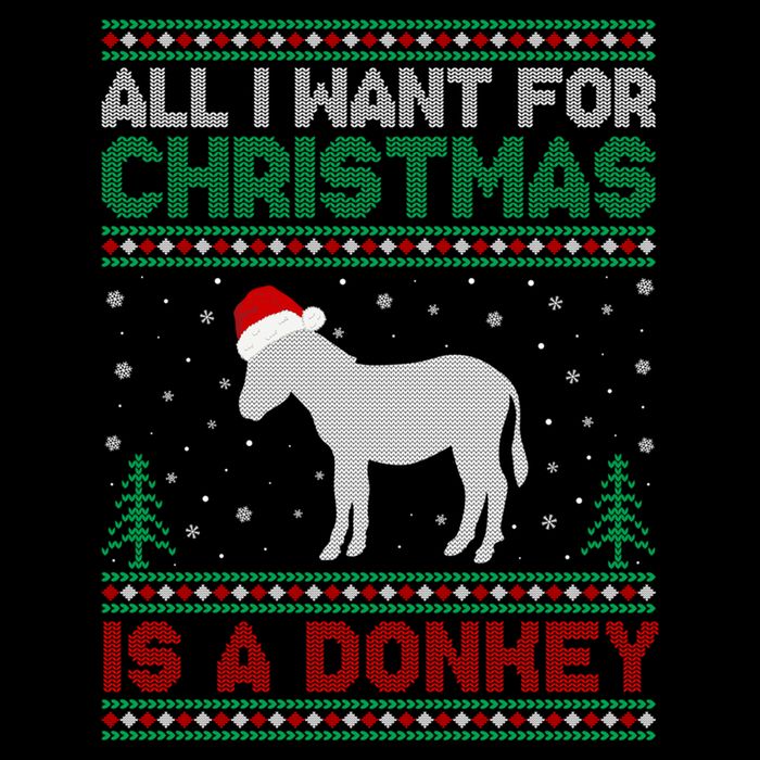 All I Want For Xmas Is A Donkey Ugly Christmas Sweater Gift Wool Snapback Cap