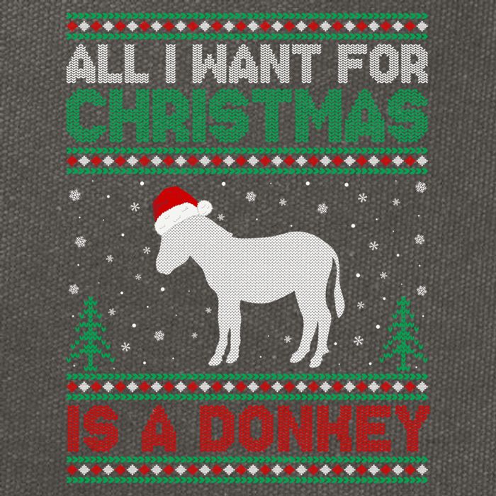 All I Want For Xmas Is A Donkey Ugly Christmas Sweater Gift Cotton Canvas Backpack