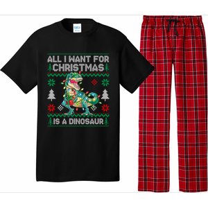 All I Want For Christmas Is A Dinosaur Lights Tree Ugly Xmas Cool Gift Pajama Set