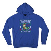 All I Want For Christmas Is A Dinosaur Lights Tree Ugly Xmas Cool Gift Hoodie