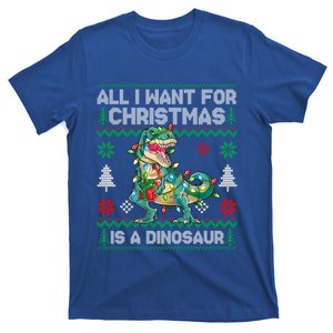 All I Want For Christmas Is A Dinosaur Lights Tree Ugly Xmas Cool Gift T-Shirt