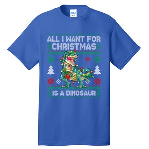 All I Want For Christmas Is A Dinosaur Lights Tree Ugly Xmas Cool Gift Tall T-Shirt