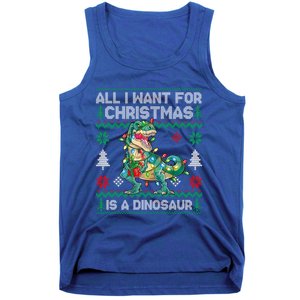 All I Want For Christmas Is A Dinosaur Lights Tree Ugly Xmas Cool Gift Tank Top