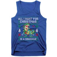 All I Want For Christmas Is A Dinosaur Lights Tree Ugly Xmas Cool Gift Tank Top