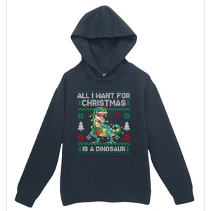 All I Want For Christmas Is A Dinosaur Lights Tree Ugly Xmas Cool Gift Urban Pullover Hoodie