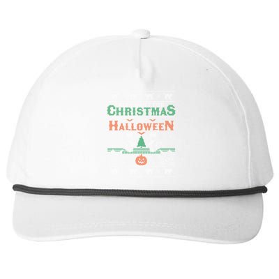 All I Want For Christmas Is Halloween Ugly Christmas Sweater Meaningful Gift Snapback Five-Panel Rope Hat