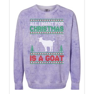 All I Want For Xmas Is A Goat Ugly Christmas Sweater Gift Colorblast Crewneck Sweatshirt