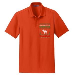 All I Want For Xmas Is A Goat Ugly Christmas Sweater Gift Dry Zone Grid Polo