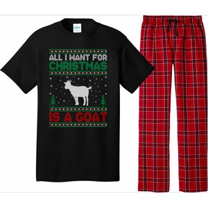 All I Want For Xmas Is A Goat Ugly Christmas Sweater Gift Pajama Set