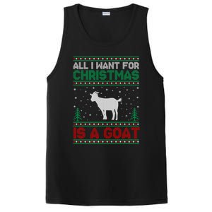 All I Want For Xmas Is A Goat Ugly Christmas Sweater Gift PosiCharge Competitor Tank