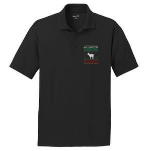 All I Want For Xmas Is A Goat Ugly Christmas Sweater Gift PosiCharge RacerMesh Polo