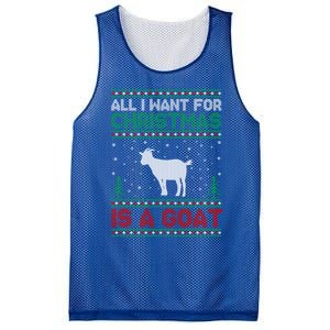 All I Want For Xmas Is A Goat Ugly Christmas Sweater Gift Mesh Reversible Basketball Jersey Tank