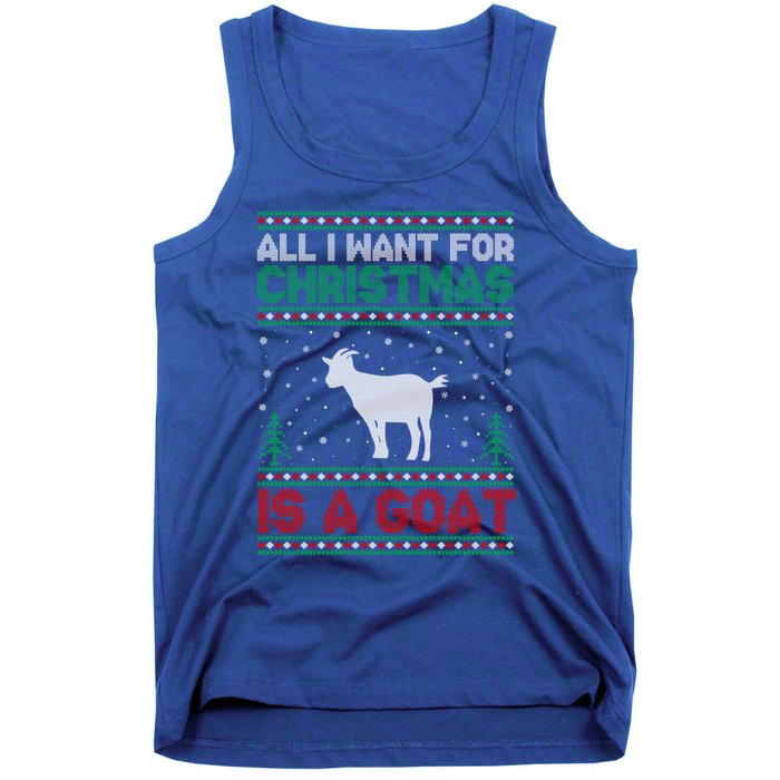 All I Want For Xmas Is A Goat Ugly Christmas Sweater Gift Tank Top