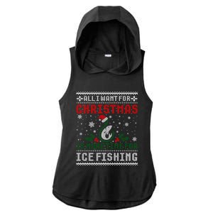 All I Want For Christmas More Ice Fishing Ugly Sweater Gift Ladies PosiCharge Tri-Blend Wicking Draft Hoodie Tank