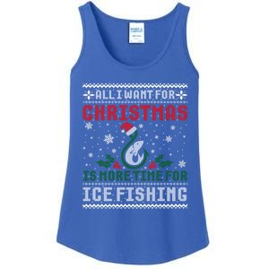 All I Want For Christmas More Ice Fishing Ugly Sweater Gift Ladies Essential Tank