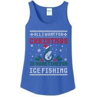 All I Want For Christmas More Ice Fishing Ugly Sweater Gift Ladies Essential Tank