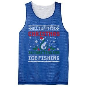 All I Want For Christmas More Ice Fishing Ugly Sweater Gift Mesh Reversible Basketball Jersey Tank