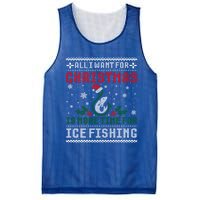 All I Want For Christmas More Ice Fishing Ugly Sweater Gift Mesh Reversible Basketball Jersey Tank