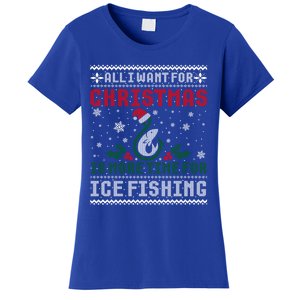 All I Want For Christmas More Ice Fishing Ugly Sweater Gift Women's T-Shirt