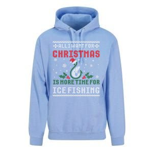 All I Want For Christmas More Ice Fishing Ugly Sweater Gift Unisex Surf Hoodie