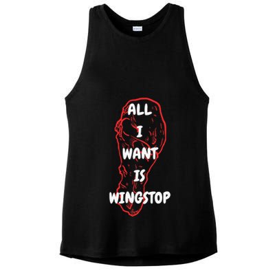 All I Want Is Wingstop Funny Apparel Ladies PosiCharge Tri-Blend Wicking Tank