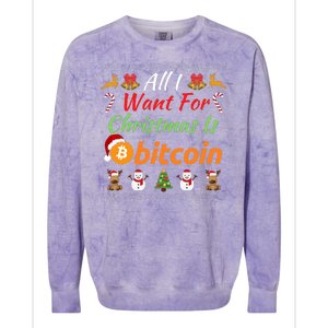 All I Want For Christmas Is Bitcoin, Funny Retirement Plan, Bitcoin Crypto Colorblast Crewneck Sweatshirt