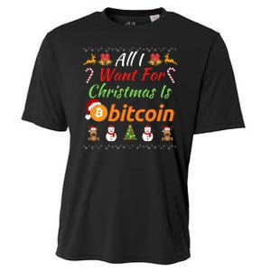 All I Want For Christmas Is Bitcoin, Funny Retirement Plan, Bitcoin Crypto Cooling Performance Crew T-Shirt