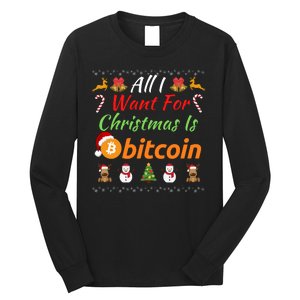 All I Want For Christmas Is Bitcoin, Funny Retirement Plan, Bitcoin Crypto Long Sleeve Shirt