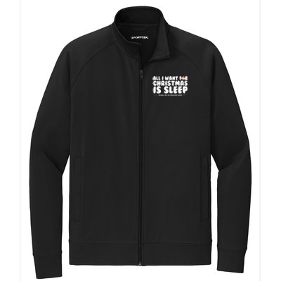 All I Want For Christmas Is Sleep Funny Xmas Cute Gift Stretch Full-Zip Cadet Jacket