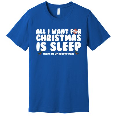 All I Want For Christmas Is Sleep Funny Xmas Cute Gift Premium T-Shirt