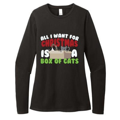 All I Want For Christmas Is A Box Of Cats Gift Womens CVC Long Sleeve Shirt