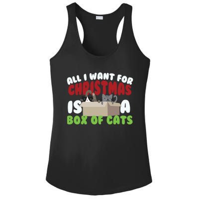 All I Want For Christmas Is A Box Of Cats Gift Ladies PosiCharge Competitor Racerback Tank