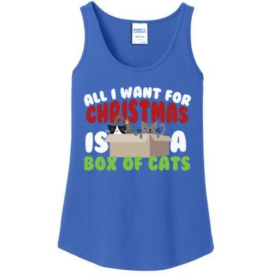 All I Want For Christmas Is A Box Of Cats Gift Ladies Essential Tank