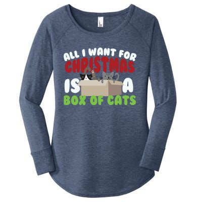 All I Want For Christmas Is A Box Of Cats Gift Women's Perfect Tri Tunic Long Sleeve Shirt