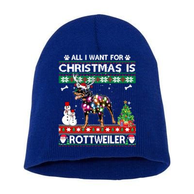 All I Want For Christmas Is Rottweiler Dog Xmas Funny Gift Short Acrylic Beanie