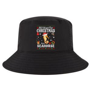 All I Want For Christmas Is A Seahorse Ugly Sweater Xmas Gift Cool Comfort Performance Bucket Hat