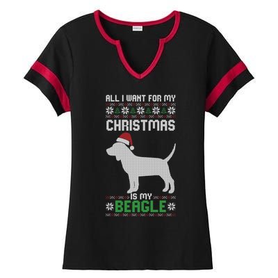 All I Want For My Christmas Poodle Cute Dog Ugly Xmas Pajama Gift Ladies Halftime Notch Neck Tee