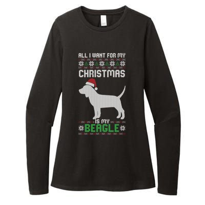 All I Want For My Christmas Poodle Cute Dog Ugly Xmas Pajama Gift Womens CVC Long Sleeve Shirt