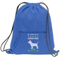 All I Want For My Christmas Poodle Cute Dog Ugly Xmas Pajama Gift Sweatshirt Cinch Pack Bag