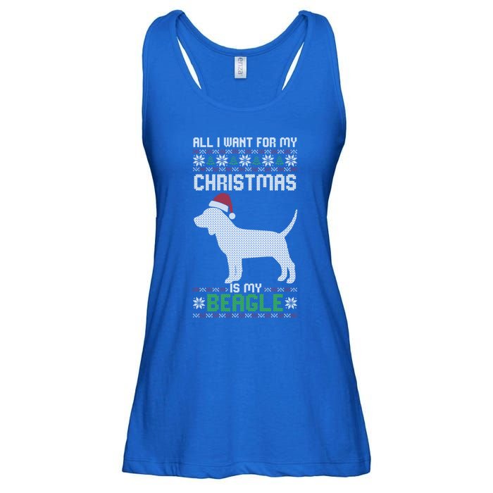 All I Want For My Christmas Poodle Cute Dog Ugly Xmas Pajama Gift Ladies Essential Flowy Tank