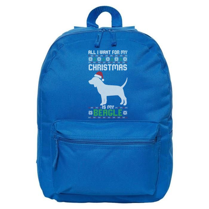 All I Want For My Christmas Poodle Cute Dog Ugly Xmas Pajama Gift 16 in Basic Backpack