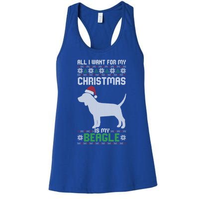 All I Want For My Christmas Poodle Cute Dog Ugly Xmas Pajama Gift Women's Racerback Tank