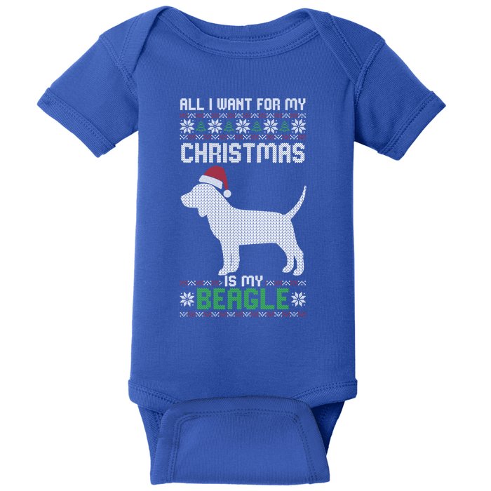 All I Want For My Christmas Poodle Cute Dog Ugly Xmas Pajama Gift Baby Bodysuit