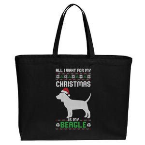 All I Want For My Christmas Poodle Cute Dog Ugly Xmas Pajama Gift Cotton Canvas Jumbo Tote