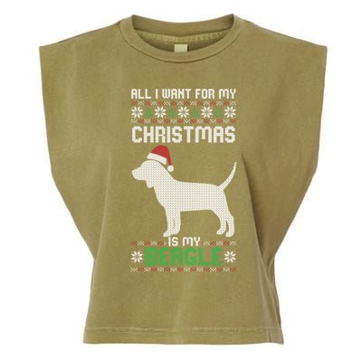 All I Want For My Christmas Poodle Cute Dog Ugly Xmas Pajama Gift Garment-Dyed Women's Muscle Tee